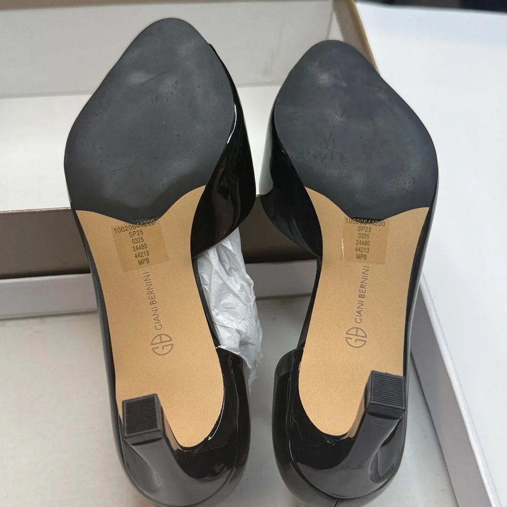 Giani Bernini Women's Valorr Peep Toe d'Orsay Leather Pumps- Size 5